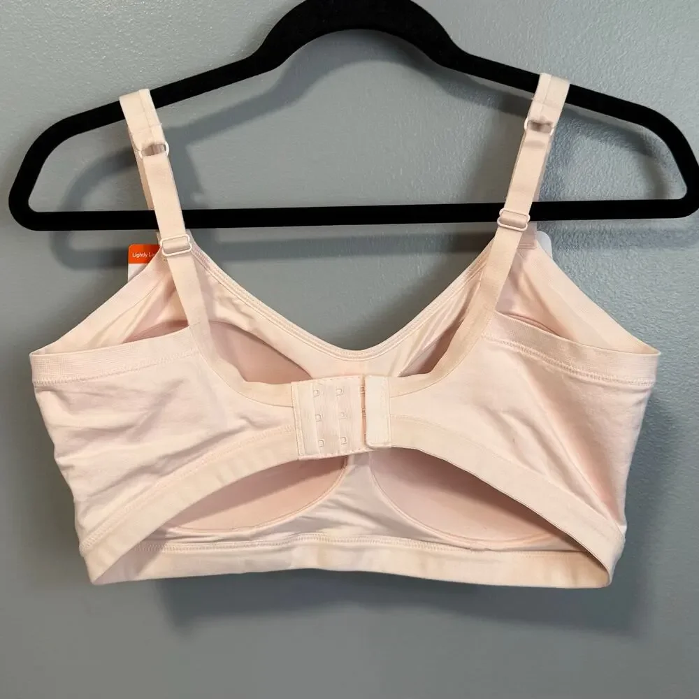 Warners Pale Pink Easy Does It Seamless Stretch Wireless Comfort Bra NEW